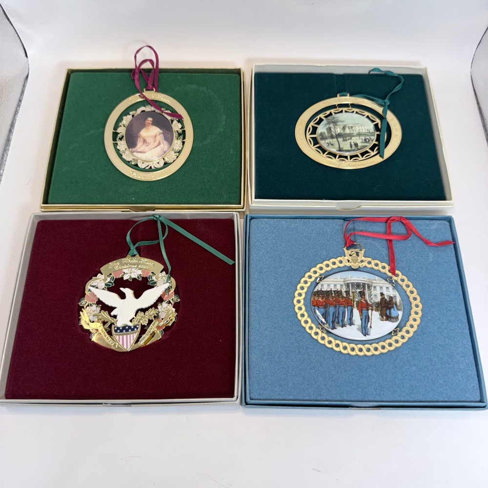 White House Historical Association Christmas Ornaments Lot 1992 1993 1994 1998